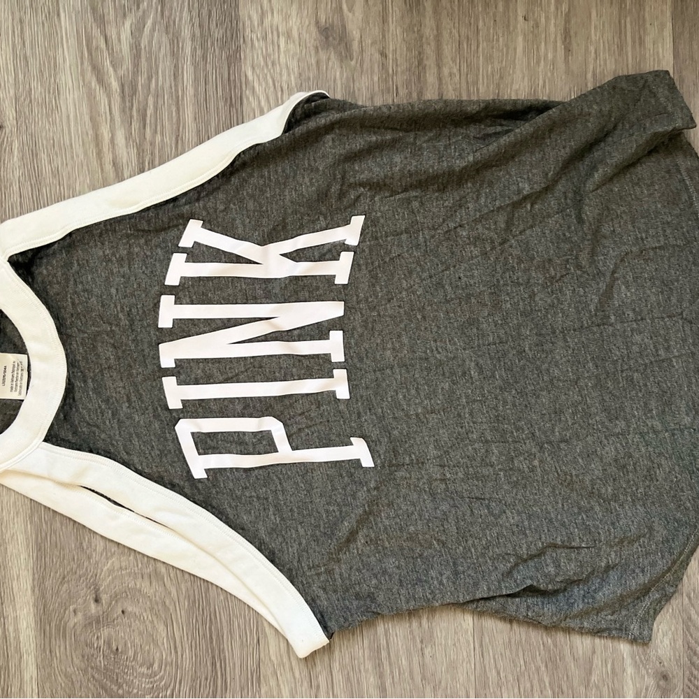 Y2k Vintage Victoria’s secret Pink Grey and White Tank Top Size Large